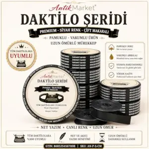 Siyah Çift Makaralı Daktilo Şeridi