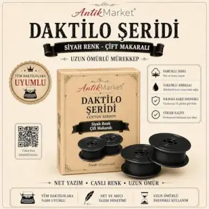 Siyah Çift Makaralı Daktilo Şeridi
