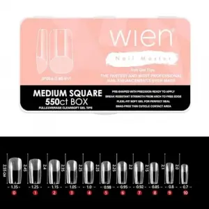 Soft gel tips protez tırnak, Medium Square, 550 adet