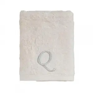 Solid Nakışlı Yüz Havlusu 50x90 cm Ekru