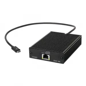 Solo 10 G Thunderbolt 3 Ethernet Adaptörü 10 Gbase, Siyah