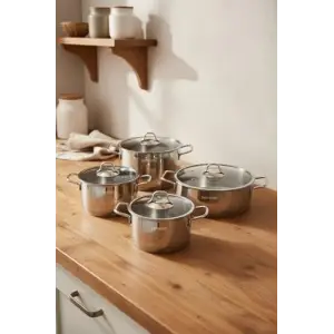 Sonora İndüksiyon Tabanlı 8 Parça Çelik Tencere Seti