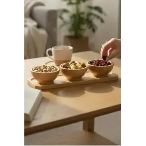 Sosluk; 4 Parça Bambu, Çerezlik, Kahvaltılık