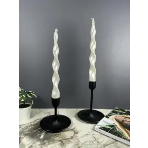 Spiral Şamdan Mumu 2 Adet, Beyaz