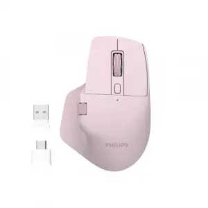 SPK7858 Bluetooth Kablosuz Çift Modlu 4000DPI 7 Tuşlu Optik Mouse Pembe