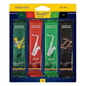 SRMIXT3 Tenor Sax Jazz Reed Karışık Kart her biri 1 adet ZZ; V16, Java ve Java Red Strength 3 içerir
