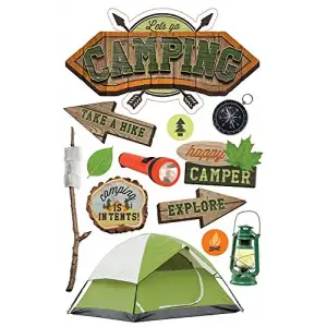 Stdm-0268E 3D Çıkartma, Kamp, 3lü Paket