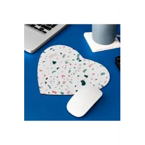 Suluboya Efektli Şık Tasarım Kalp Mouse Pad, 22 cm x 19 cm