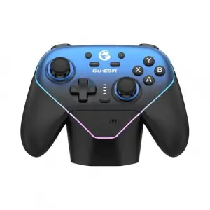 Super Nova Wireless Gaming Controller for PC/Switch/iOS/Android, Hall Effect Stick & Trigger, Rubberized Grips, RGB Lighting, Swappable ABXY, Detachable Faceplate, 1000mAh with Charging Dock