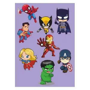 Süperkahraman Marvel Dc Spiderman Batman Ironman Sticker Seti