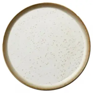 Tabak, pasta tabağı, taş tatlı tabağı, 21 cm çap, krem/krem
