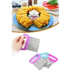Tekli tırtıklı patates cips dilimleme aparatı