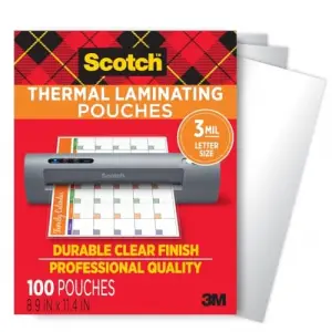 Thermal Laminator Pouches 3 Mil 100/Pkg-8.9X11.4 Letter