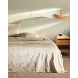 Triangle bej King Size yatak örtüsü