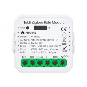 Tuya Mini Zigbee Kuru Kontak Röle (Tuya, Smart Life, Home Assistant, Zigbee2MQTT Uyumlu)