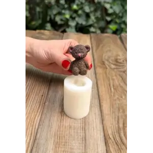 Tüylü Ayı Mini Silikon Mum Kalıbı