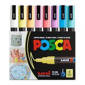 UNİ POSTER MARKÖRÜ SET PC-3M/8C SC SOFT RENK 8 Lİ