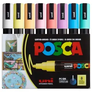 UNİ POSTER MARKÖRÜ SET PC-5M/8C SC SOFT RENK 8 Lİ