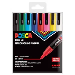 UNI Set PC 3M Basic - 8 keçeli kalem, A-1