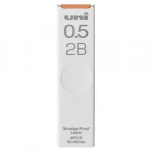Uni Smudge-Proof Leads Refill for Mechanical Pencil | 0.5 mm | 2B | 40pcs