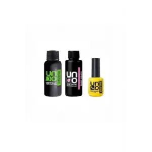 Uno Rubber Base Coat ve Super Shine Top Coat 50 ml, Dehydrator 15 ml, 4lü Set Şeffaf