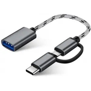 USB 3.0 OTG - Type-C ve Micro USB Veri Şarj Dönüştürücü Adaptör