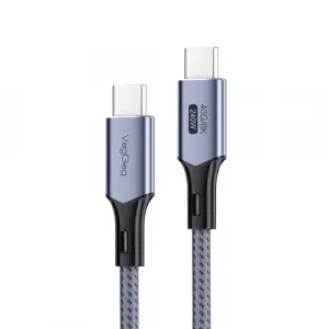 USB 4.0 E-Mark 240W 40Gbps Thunderbolt 4 8K 60Hz Type-C Görüntü Hızlı Şarj ve Data Kablosu 1 Metre