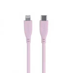 USB-C to MFI Lightning iPhone Silikon PD Hızlı Şarj Kablosu Pembe