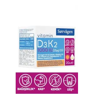 Vitamin D3k2 Damla 20 Ml (1000 Iu)