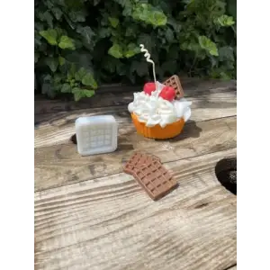 Waffle Tekli Mum Kalıbı (Silikon) 1 Adet