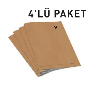 Wings Journal 4lü Çizgili A5 Defter Seti - Kraft Kapak