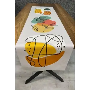 Yaprak Desenli Runner 40x140 Cm