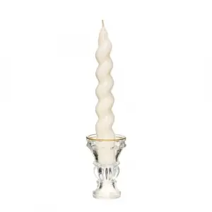 Yılbaşı 2li Twirl Glow Beyaz Şamdan Mum Seti (18 cm)