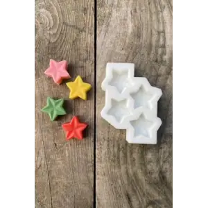 Yıldız Mini Dörtlü Mum Kalıbı (Silikon)