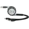 0260 Usb To Type-C Micro Usb Lightning Çoklu Şarj Kablosu Universal Makaralı 3ü 1 Arada
