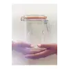 1 L klipsli ve contalı cam kavanoz