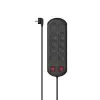 10lu Akım Korumalı Priz, 2 Switch, 2m, Siyah