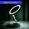 10X Büyüteçli USB LED Işıklı Çift Yönlü Katlanabilir Makyaj Aynası