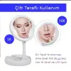 10X Büyüteçli USB LED Işıklı Çift Yönlü Katlanabilir Makyaj Aynası