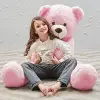 120 cm Papyonlu Sevimli Pelüş Ayı, Pembe