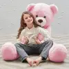 120 cm Papyonlu Sevimli Pelüş Ayı, Pembe