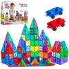150 Parça Manyetik Blok Set | 3D Magnet Yapı Taşları | Çocuklar için STEM Eğitici Oyuncak | Araba Dahil Yaratıcı ve Montessori Uyumlu Yapı Seti