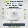 18W Beyaz LED Tavan Lambası, 360 Derece Hareket Sensörü ve Acil Kit