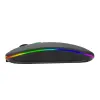 2, 4Ghz Bluetooth Wireless Kablosuz Sessiz Mouse Siyah Işıklı