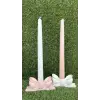 2 Adet Pürüzsüz Fiyonk Şamdan, Pembe