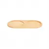2 Bölmeli Oval Doğal Bambu Sunum Tabağı 23x12 cm