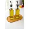 2 Bölmeli Oval Doğal Bambu Sunum Tabağı 23x12 cm