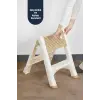 2 Katlı Katlanır Merdiven Tabure, Kaydırmaz Tabanlı, 200 kg Kapasiteli (KREM)