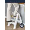 2 Katlı Katlanır Merdiven Tabure, Kaydırmaz Tabanlı, 200 kg Kapasiteli (KREM)