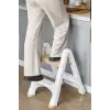 2 Katlı Katlanır Merdiven Tabure, Kaydırmaz Tabanlı, 200 kg Kapasiteli (KREM)